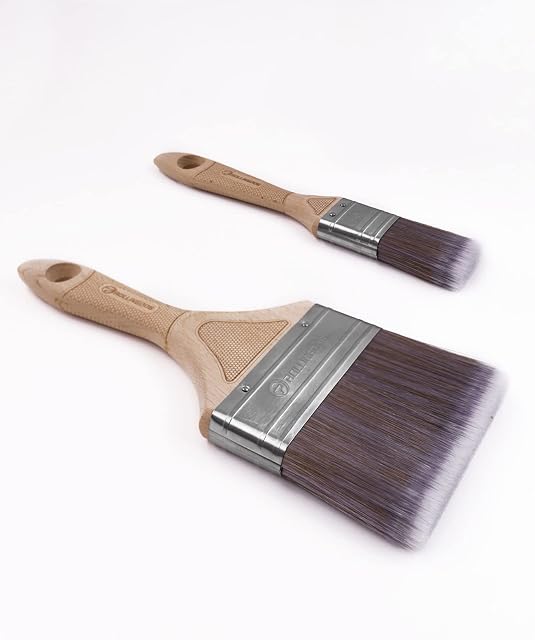 ROLLINGDOG 2PC Professional Flat Paint Brush Set Cutting In Tool for small Edging Painting or Large Surface Decorating(30mm,100mm)