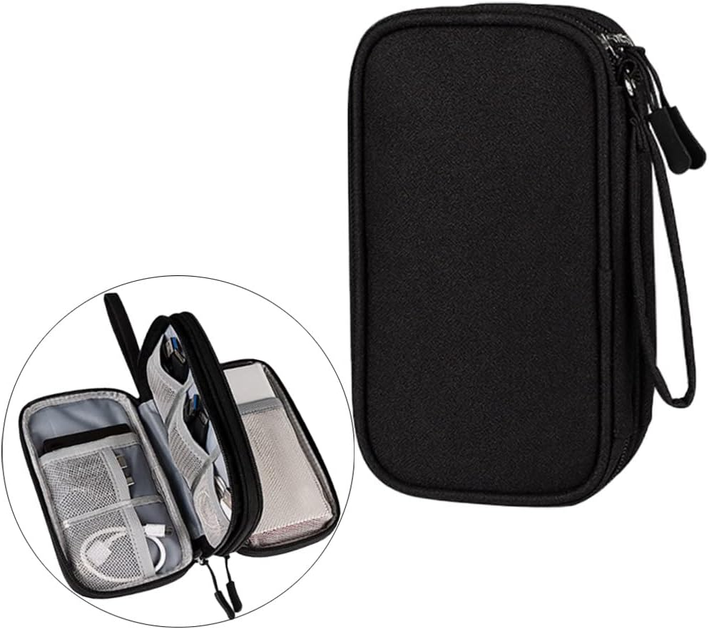 Maigendoo Electronic Organizer, Cord Bags For Travel, Travel Cable Organiser Bag Portable Double Layers All In One Carry Travel Gadget Bag For Hard Drives Cable Sd Cards Charger Headphone