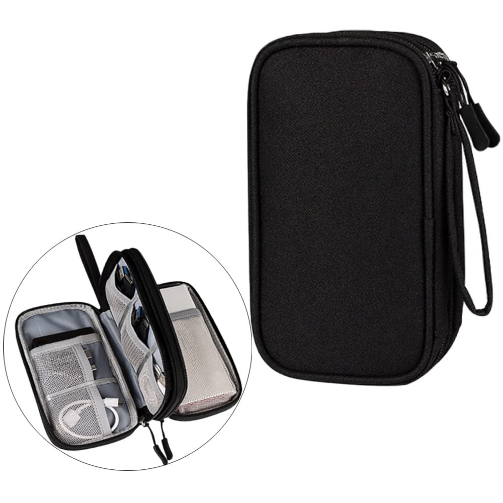 Maigendoo Electronic Organizer, Cord Bags For Travel, Travel Cable Organiser Bag Portable Double Layers All In One Carry Travel Gadget Bag For Hard Drives Cable Sd Cards Charger Headphone
