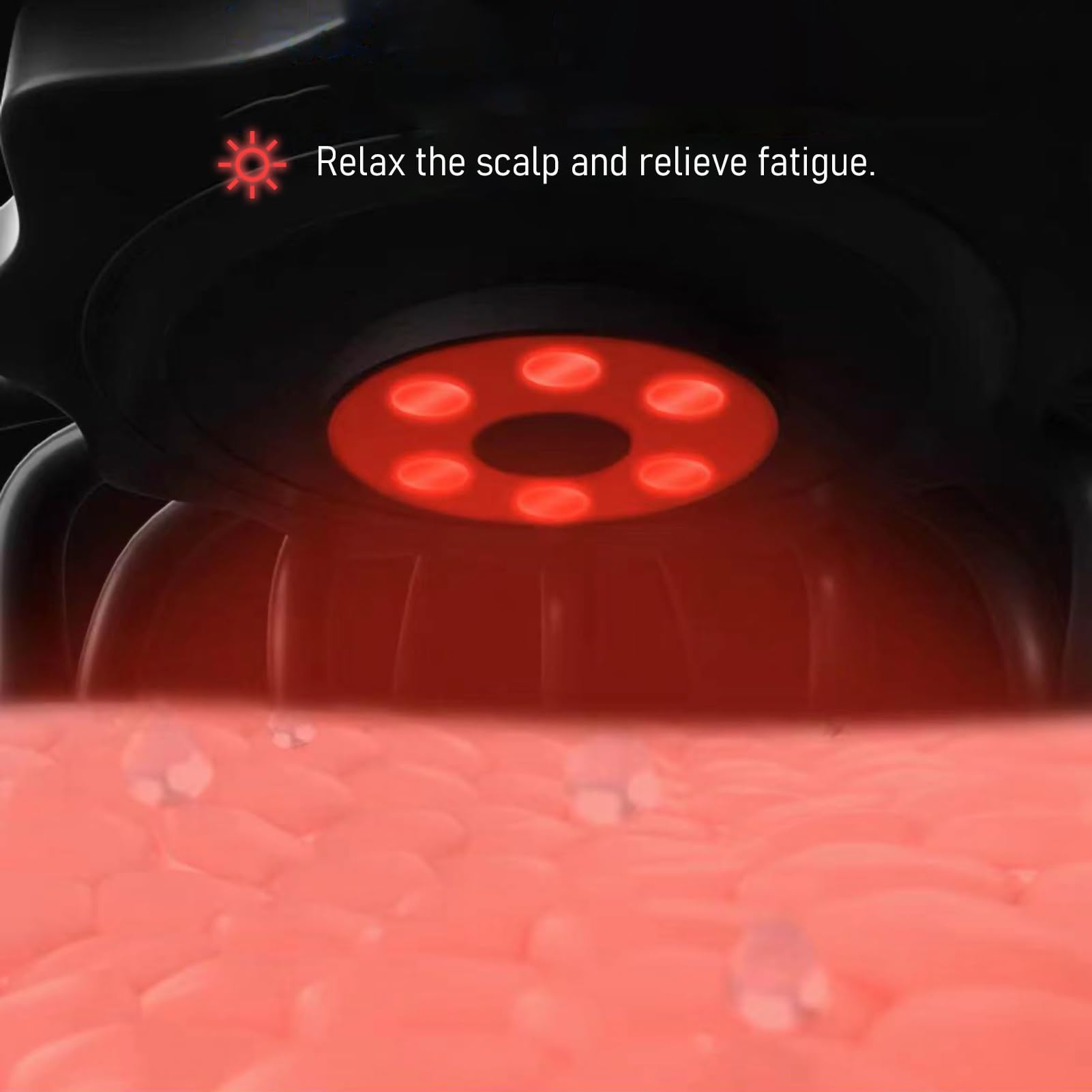 Masajeador eléctrico del cuero cabelludo con luz roja – Masajeador de cabeza de pulpo para relajarse, 20 garras multiconfiguración, nodos vibratorios, 5 modos, música Bluetooth, crecimiento