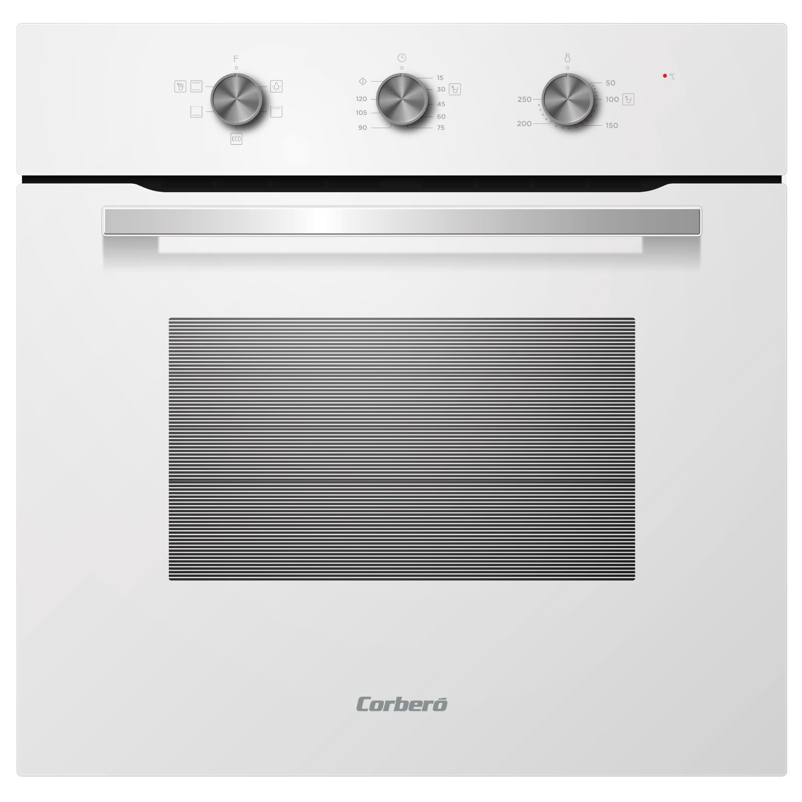 Corbero - Horno Electrico Convencional | CCHM626W | 70L | Hidrólisis y Cocción a Vapor | 2100W | 4 Programas| Doble Cristal | Luz Interior | Cristal Blanco