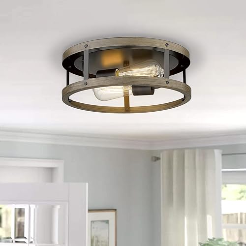 Miniatura 8 de EAPUDUN Lámpara de techo de montaje empotrado de granja, 13 pulgadas, lámpara de estilo retro para pasillo, entrada, dormitorio, cocina, comedor