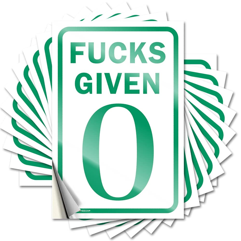 Tattoos Fuzzy Spring Waterproof - Fucks Given 0 Bumper Self Adhesive Decal for Cruise Use(12X18CM)