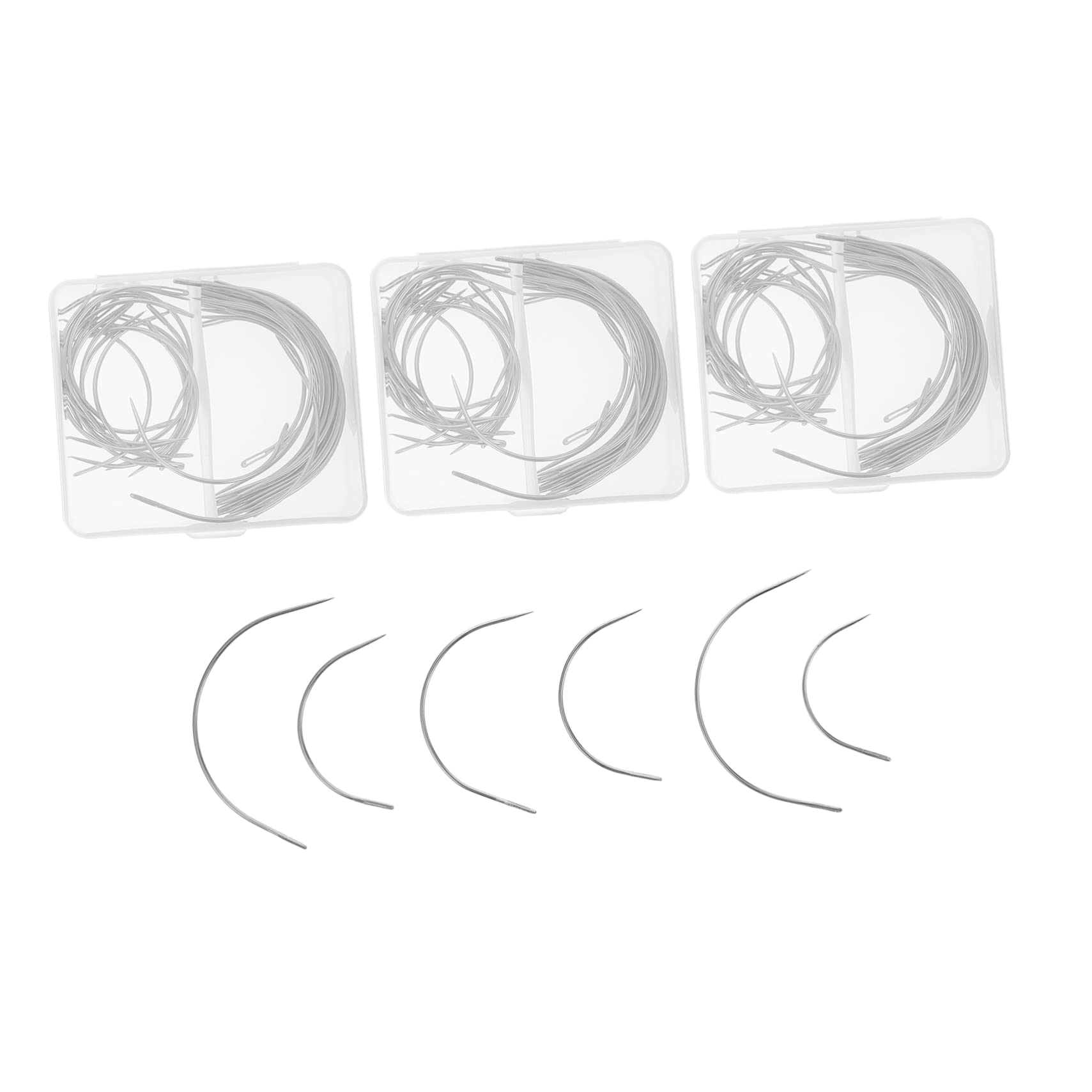 IWOWHERO Hand Sewing Needle Kit 40 Pcs c Curved Needles Metal Material Perfect for Coats and Heavy Fabrics