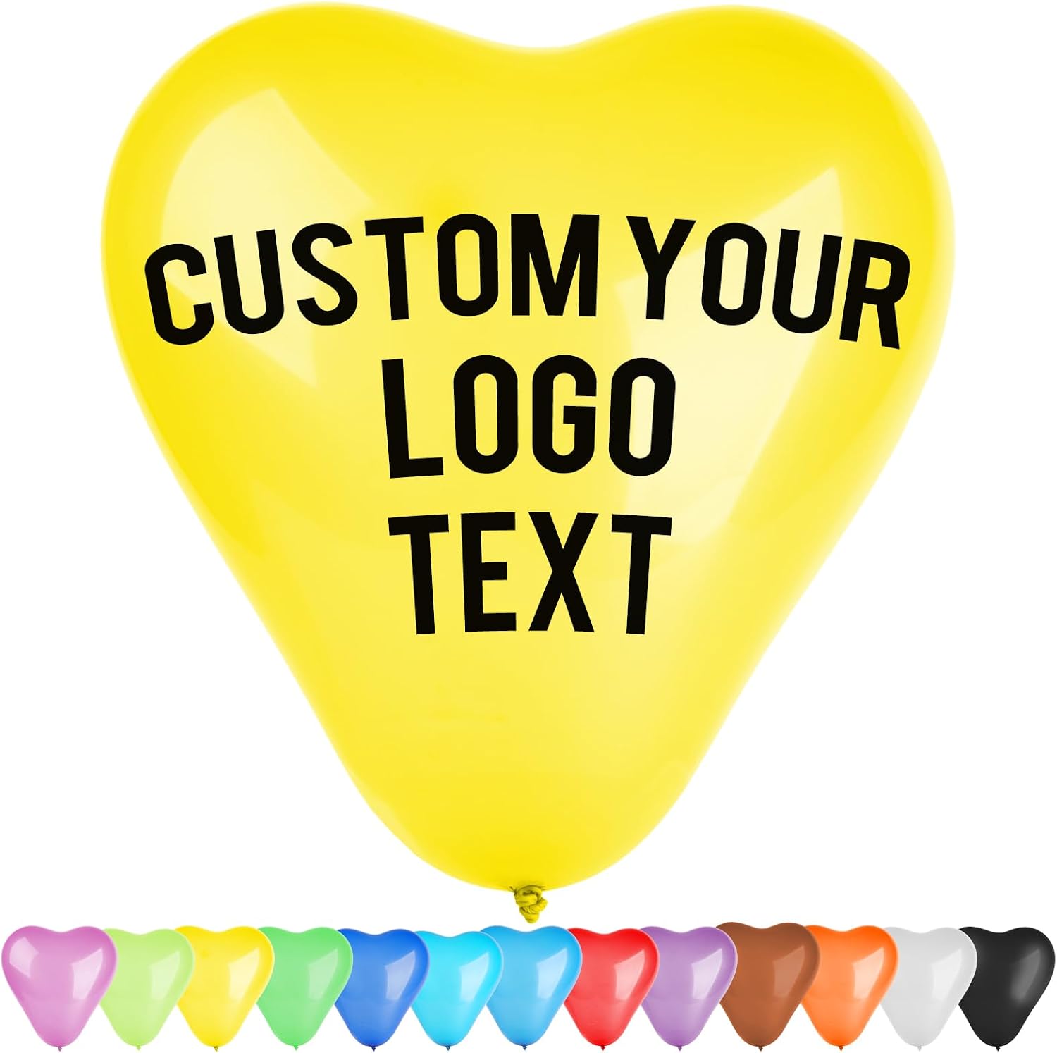 Custom 12 Inch Latex Balloons - Personalized Round & Heart-Shaped Balloons with Logo/Text for Corporate Events, Parties, Weddings,Birthday (Heart)