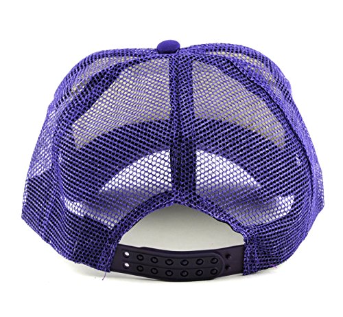 Image of NYFASHION101 Plain Mesh Trucker Hat - Breathable 6-Panel Daily Snapback Cap, Customizable Ideal for DIY Embroidery & Patches