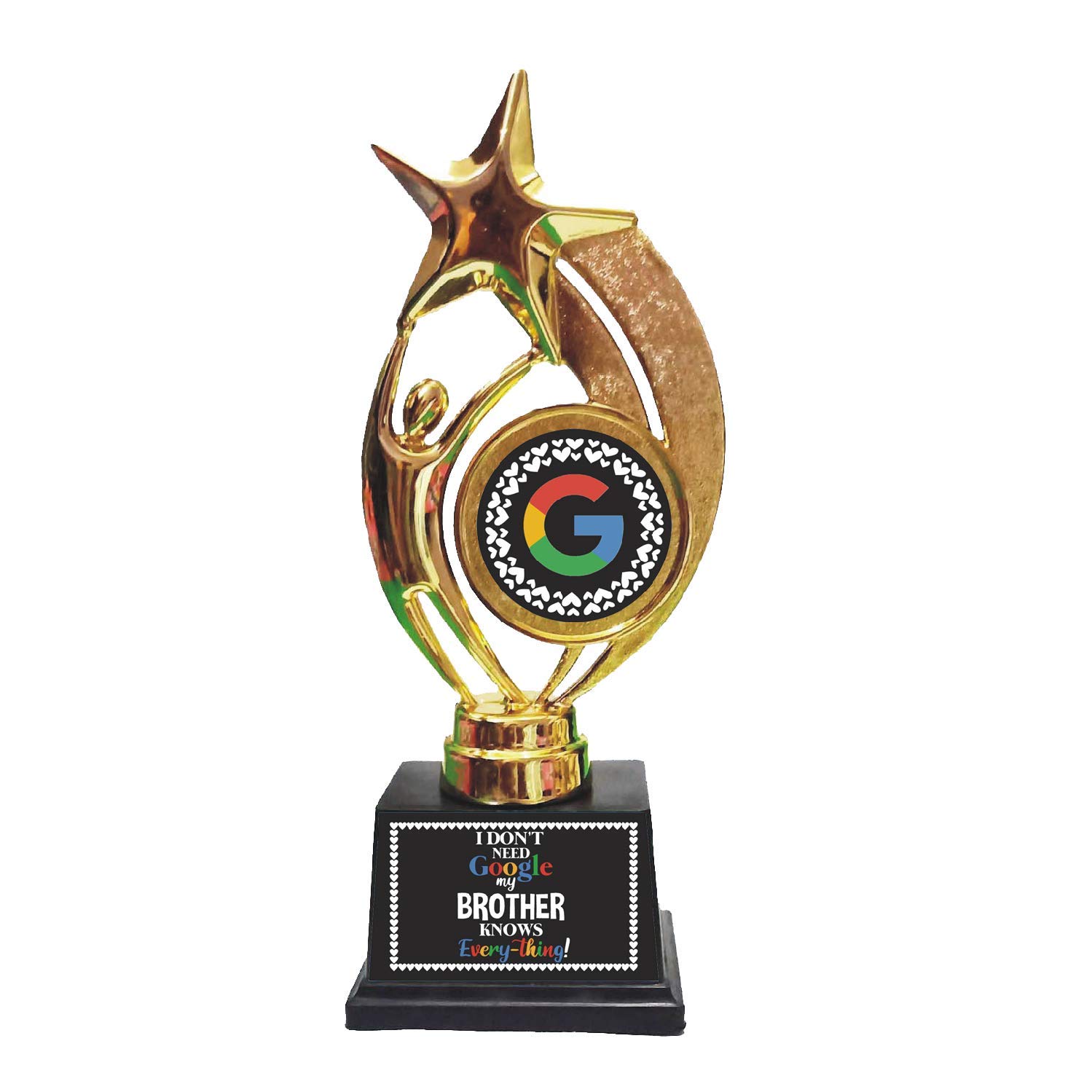 Family Shoping Bhaidooj Gift Set for Brother I Dont Need Google My Brother Knows Everything Trophy Award for Brother | Bhaidooj Gift Set for Brother-picture-18