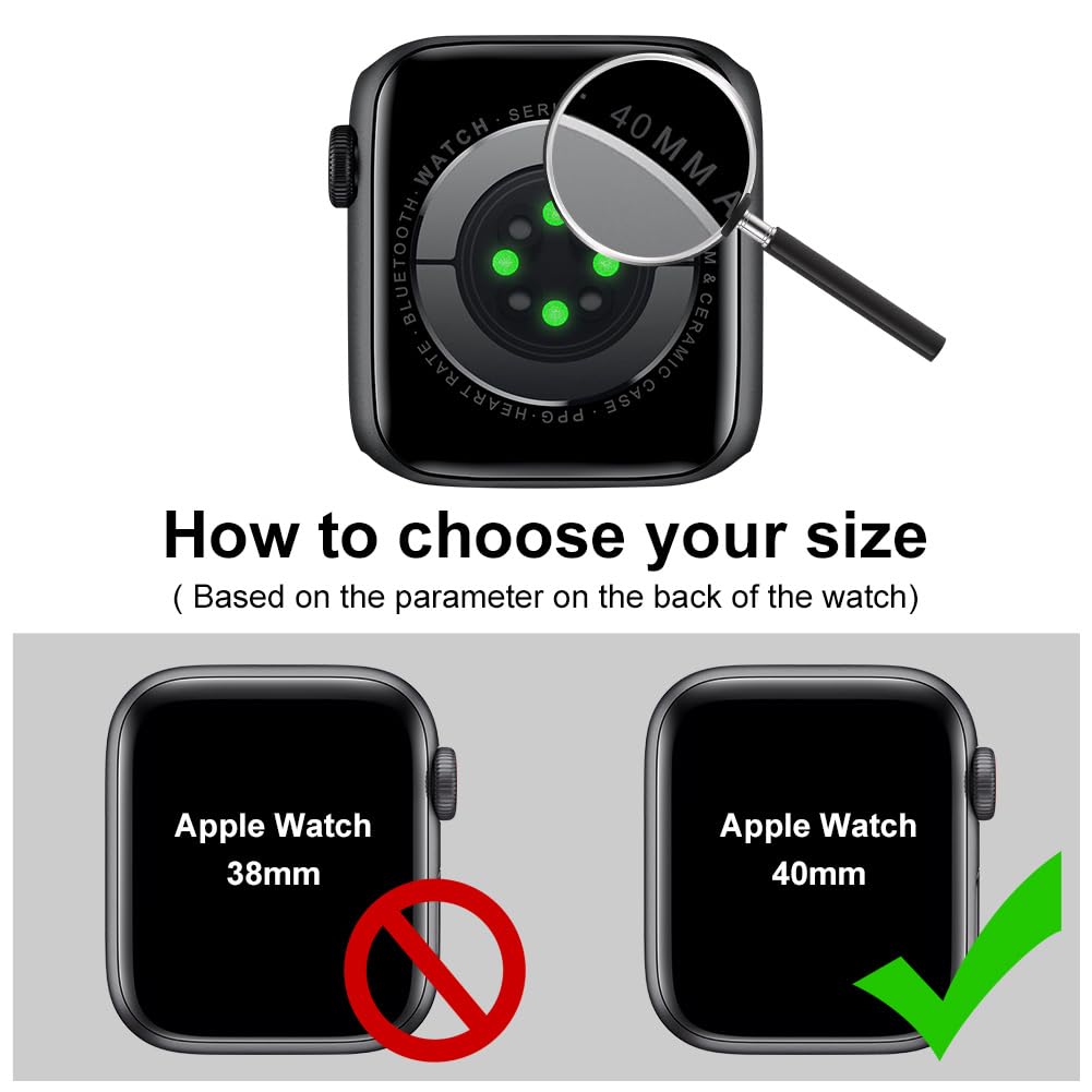 OFFCUP 2 Pezzi Cover per Apple Watch Series 6 / SE/Series 5 / Series 4, 40mm con Vetro Temperato, Copertura Completa Custodia Rigida HD Clear Pellicola Protettiva (Blu Notte)