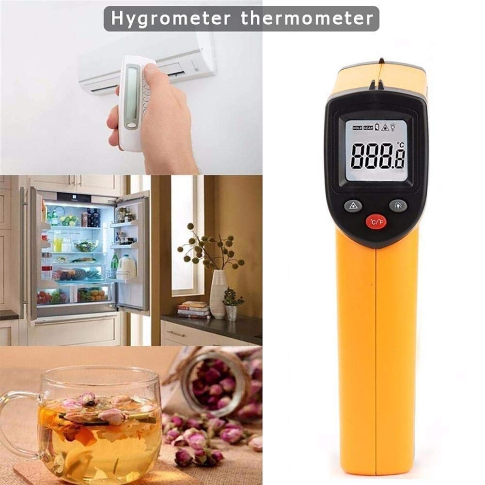 Termometr na podczerwień LCD na podczerwień, bezdotykowy, bez baterii, 50~330
