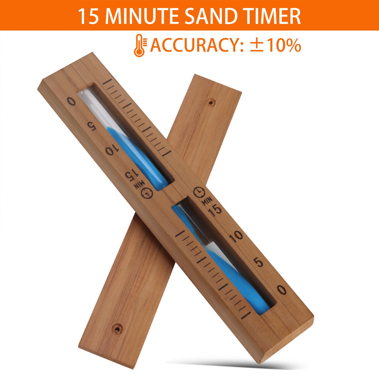 Sauna-Timer Aus Rotzeder – 15-Minuten-Sanduhr – Für Infrarot & Traditionelle Saunas – Wandmontage