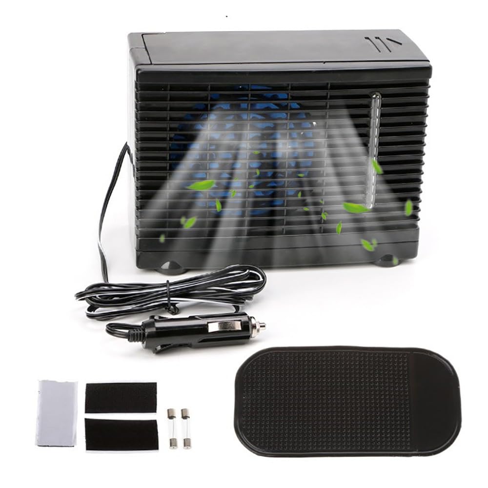 12 V Auto-Klimagerät, tragbar, Autoventilator mit Kaltwassertank, Luftkühler für Büros, Schlafzimmer, Häuser und Autos, Camper, Reisende (A)