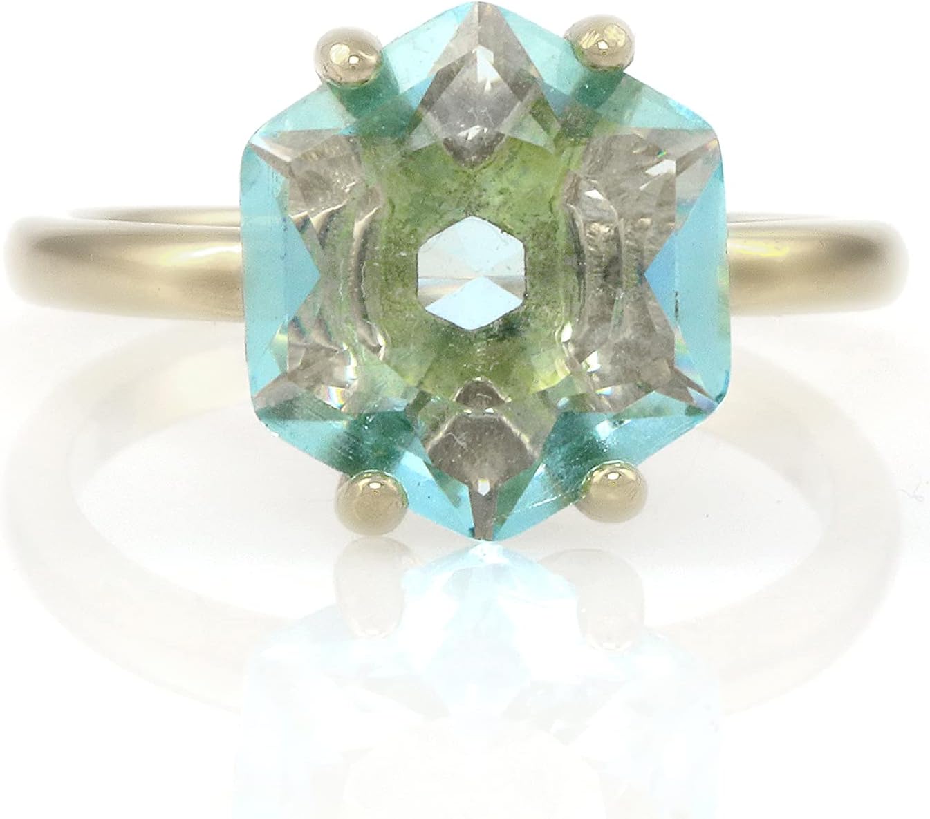 Handmade Blue Topaz Ring - Simple Statement Sterling Silver Ring - Customizable Engagement, Promise, Birthstone, Wedding Rings for Women - Jewelry for Casual and Special Occasions