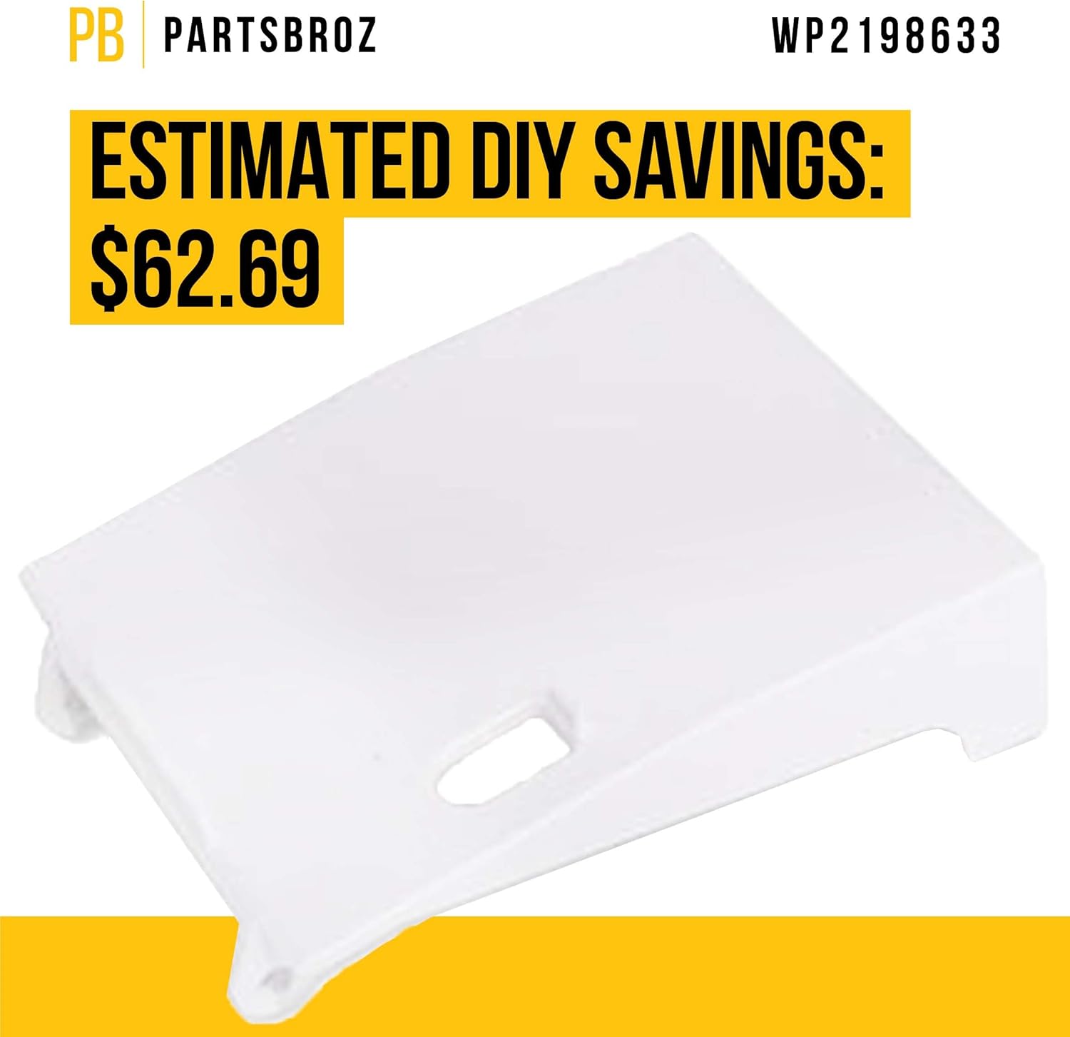 PartsBroz WP2198633 Flipper Emitter Cover - Compatible With Whirlpool Kenmore KitchenAid Dacor Refrigerator - Replaces AP6006176 2198633 826485 PS11739242 Ultra Durable Replacement