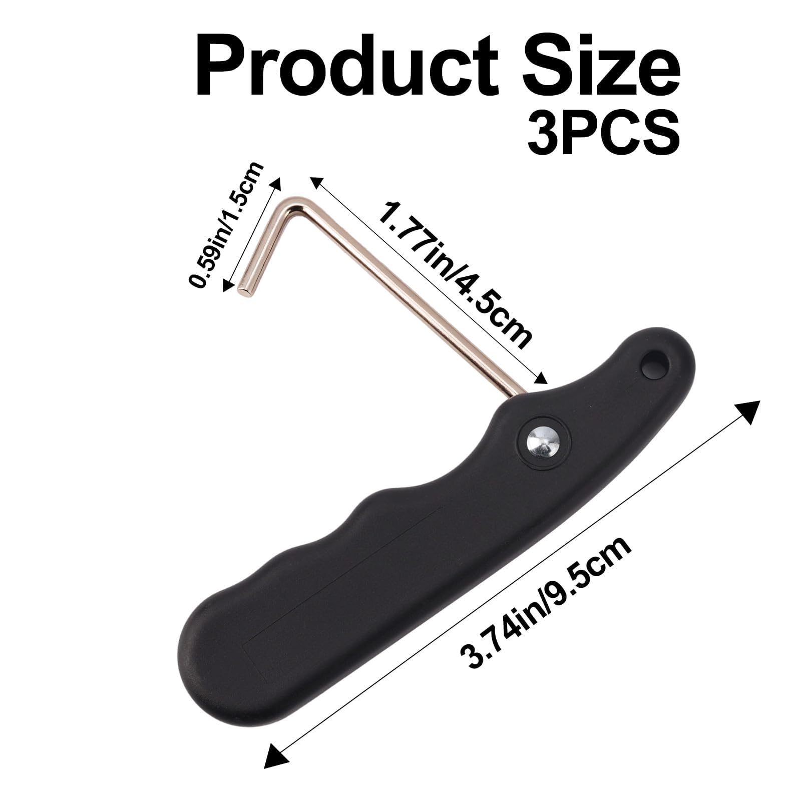 3pcs Hockey Skate Tightener, Black Shoelace Tightening Tool Portable Skate Shoe Lace Puller Lace Hook Accessories Tool Gadgets for Ice Skates Boots