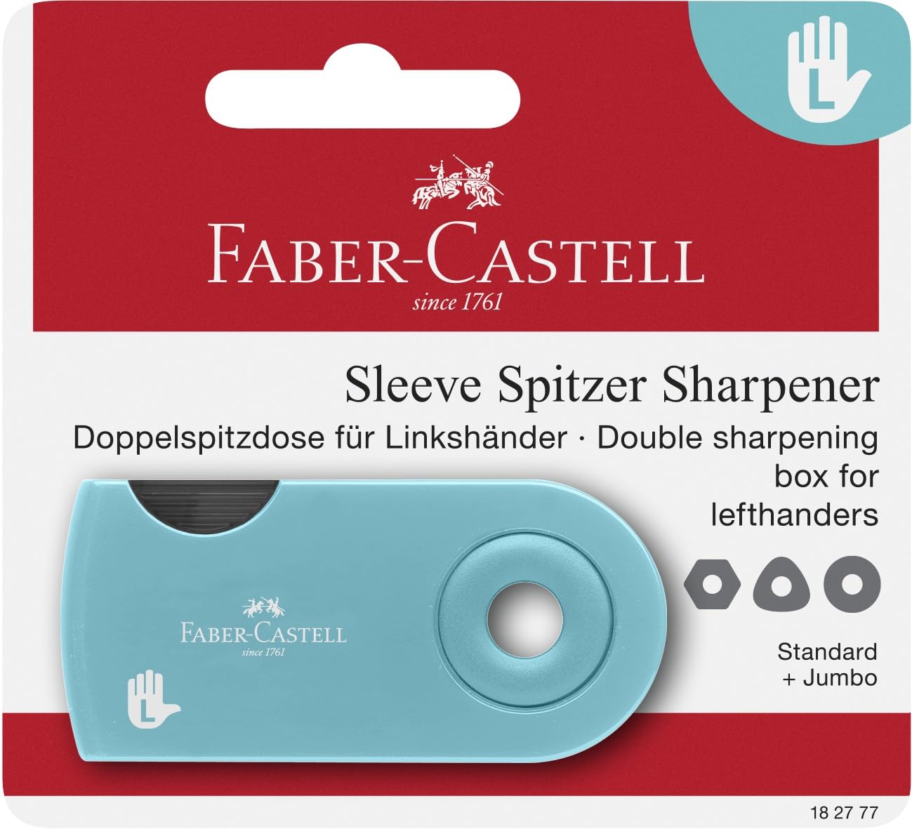 Faber-Castell 182777 - Blister Temperamatite Doppia Sleeve Turchese per Mancini