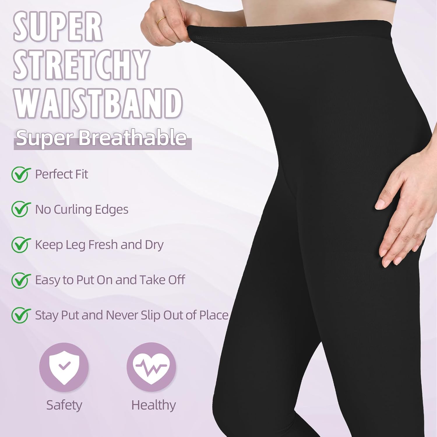 Compression Pantyhose for Women & Men, Footless 20-30mmHg Medical Graduated Compression Leggings, Waist High Support Tights, Opaque Stockings for Varicose Veins Edema Post Surgery - Image 4