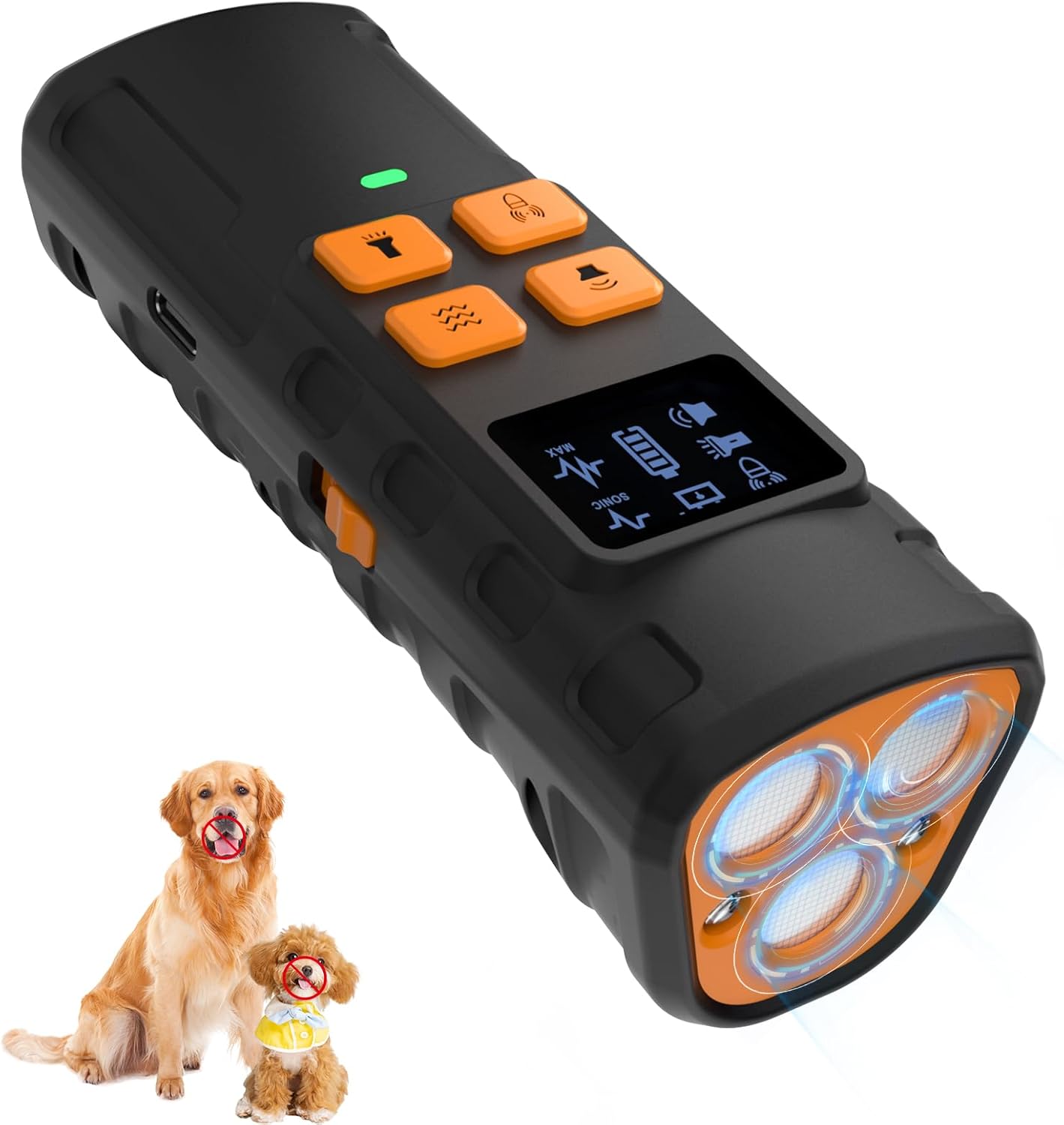 Dogs Bark Deterrent Device, 3X Ultrasonic Anti Barking Device for Dogs, 2600 mAh Rechargeable Barkshield for Dog, 4 Adjustable Modes, Safe for Dog and Humans, Anti Bark Tool