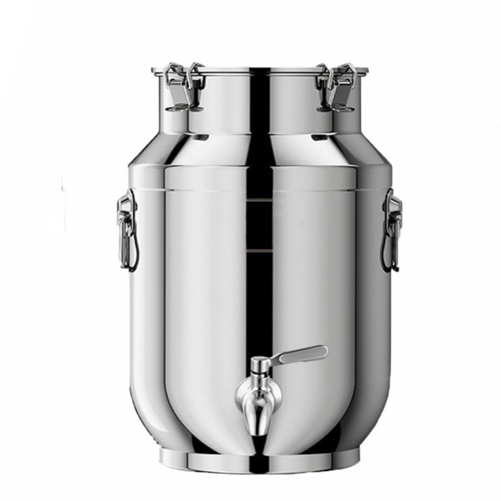 bidon INOX pour Huile d Olive 50l avec Robinet Pot a Lait INOX bidon De Transport De Lait Ferme Baratte,A-30liter