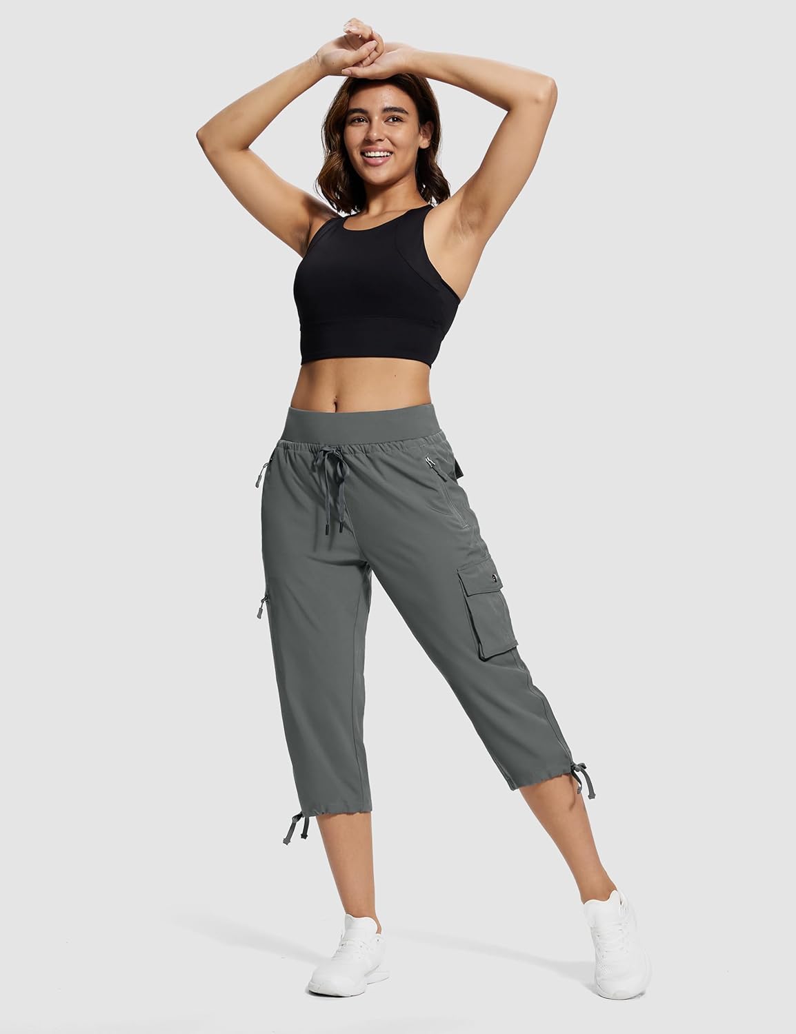 Hiking Capris for Women with Pockets Lightweight Quick Dry Cargo Capri Travel Pants Women Casual Women's Capris - Image 3