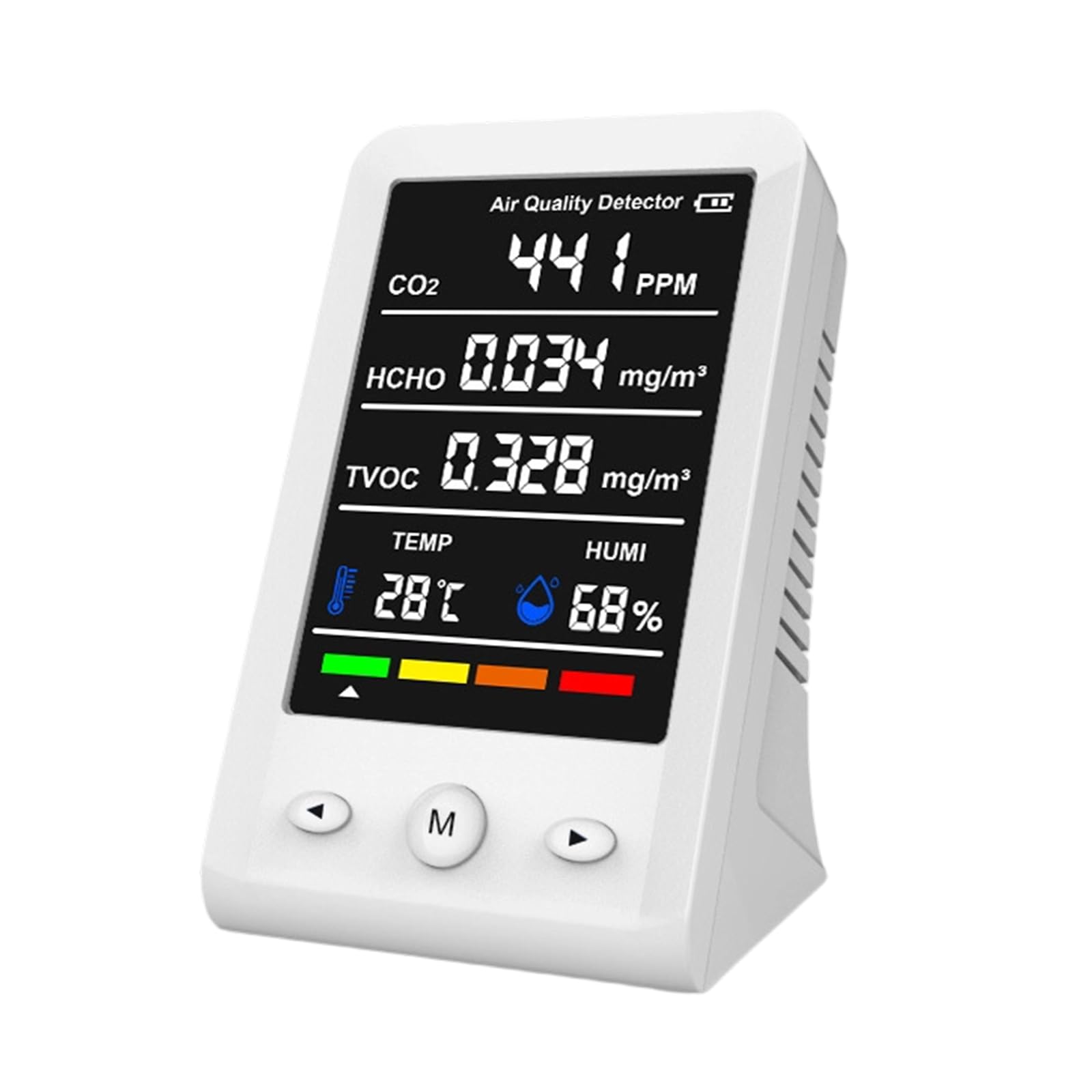 Air Monitor Tester with Digital Display for CO2 HCHO TVOC Formaldehyde Humidity Accurately Measurement Indoor Air Monitor