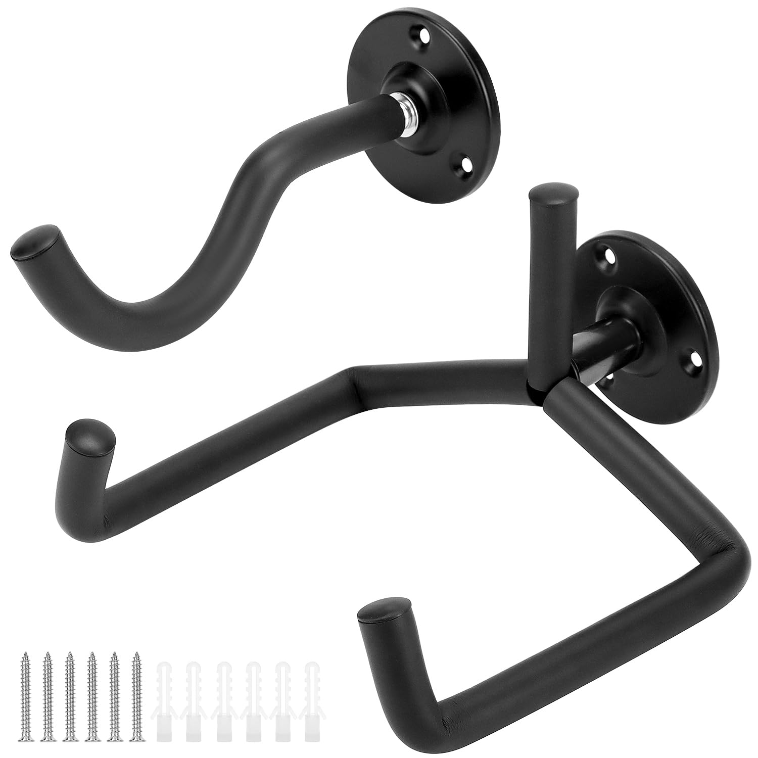 QWORK® 2 Pack Guitar Wall Mount Hanger Metal Wall Bracket with Protective Sponge for Guitars Ukuleles, and More