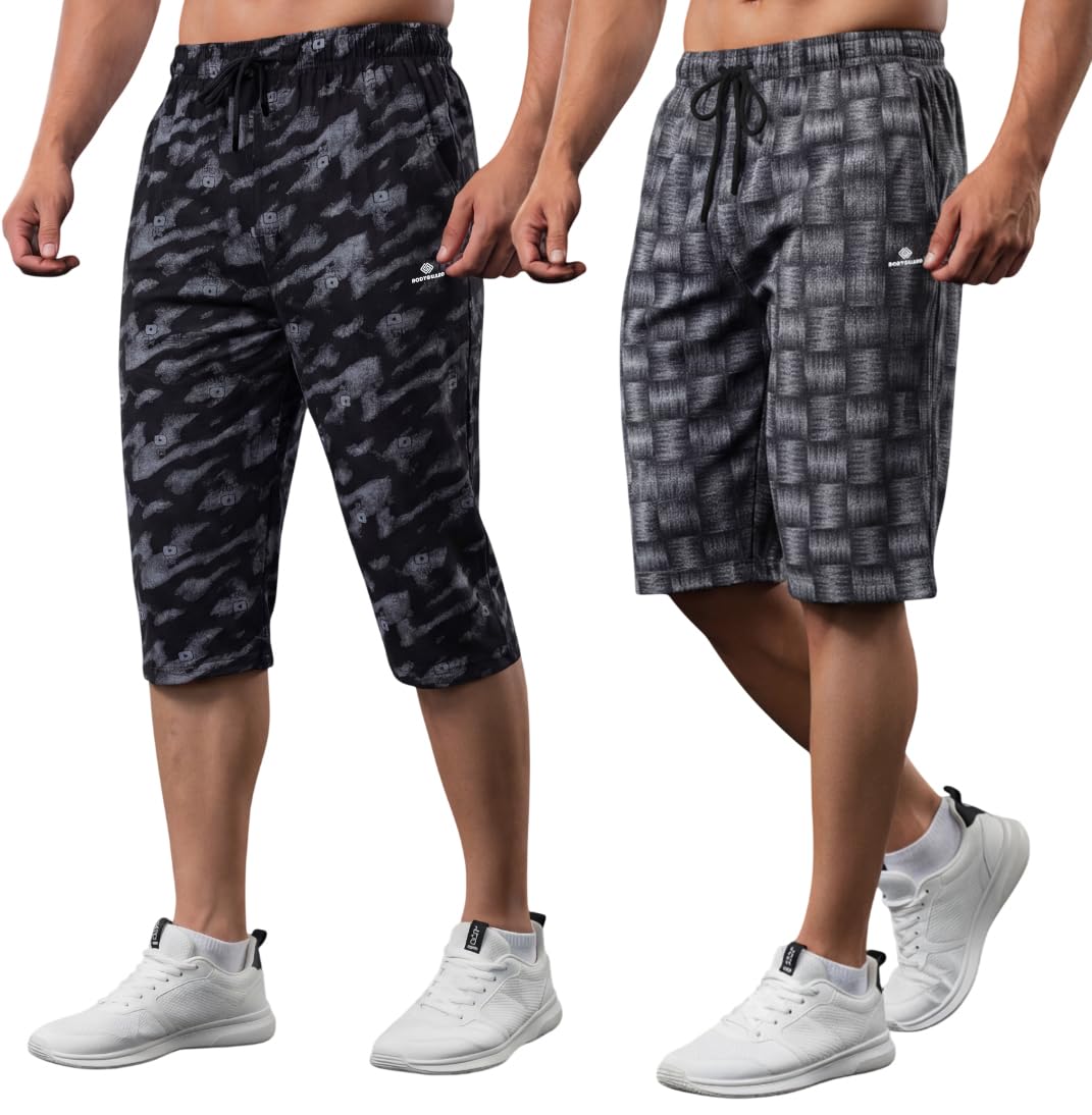 feel track Men's Regular Fit Three Fourth Capri (Pack of 2)-picture-31