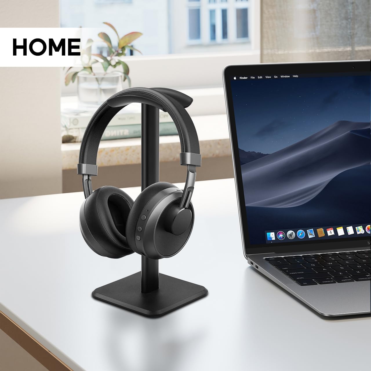 JIKIOU Headphone Stand Gaming Headset Holder Universal Aluminum Metal Headphones Holder Hanger with Aluminum Supporting Bar Flexible Headrest ABS Solid Base for All Headphone 2 Pack (Black) - Image 6