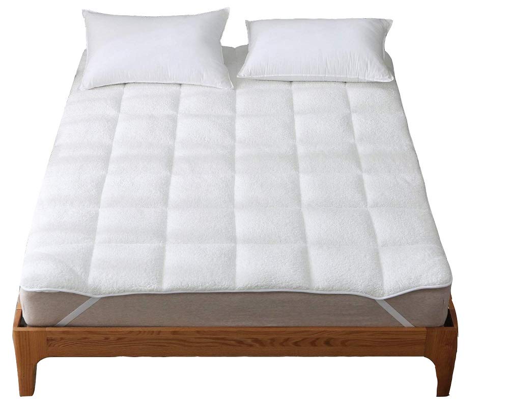 Comfort-Style Sherpa Fleece Mattress Topper Enhancer With Elastic Corners - Microfibre Underblanket Mattress Protector (Double, 135 cm x 190 cm)