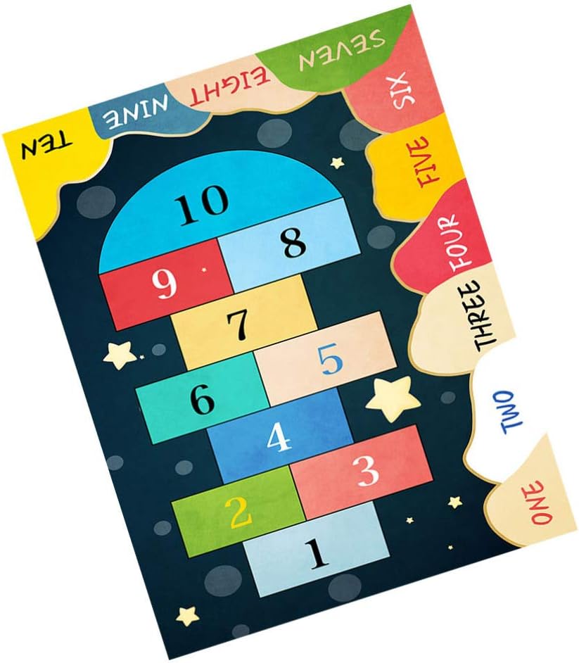 Carpet Hopscotch Kids Play Mat Hopscotch Game Mat Hopscotch Ground Mat Floor Crawling Game Mat Classroom Activity Rug Kids Play Mats Home Textile Indoor Polyester (polyester) Baby