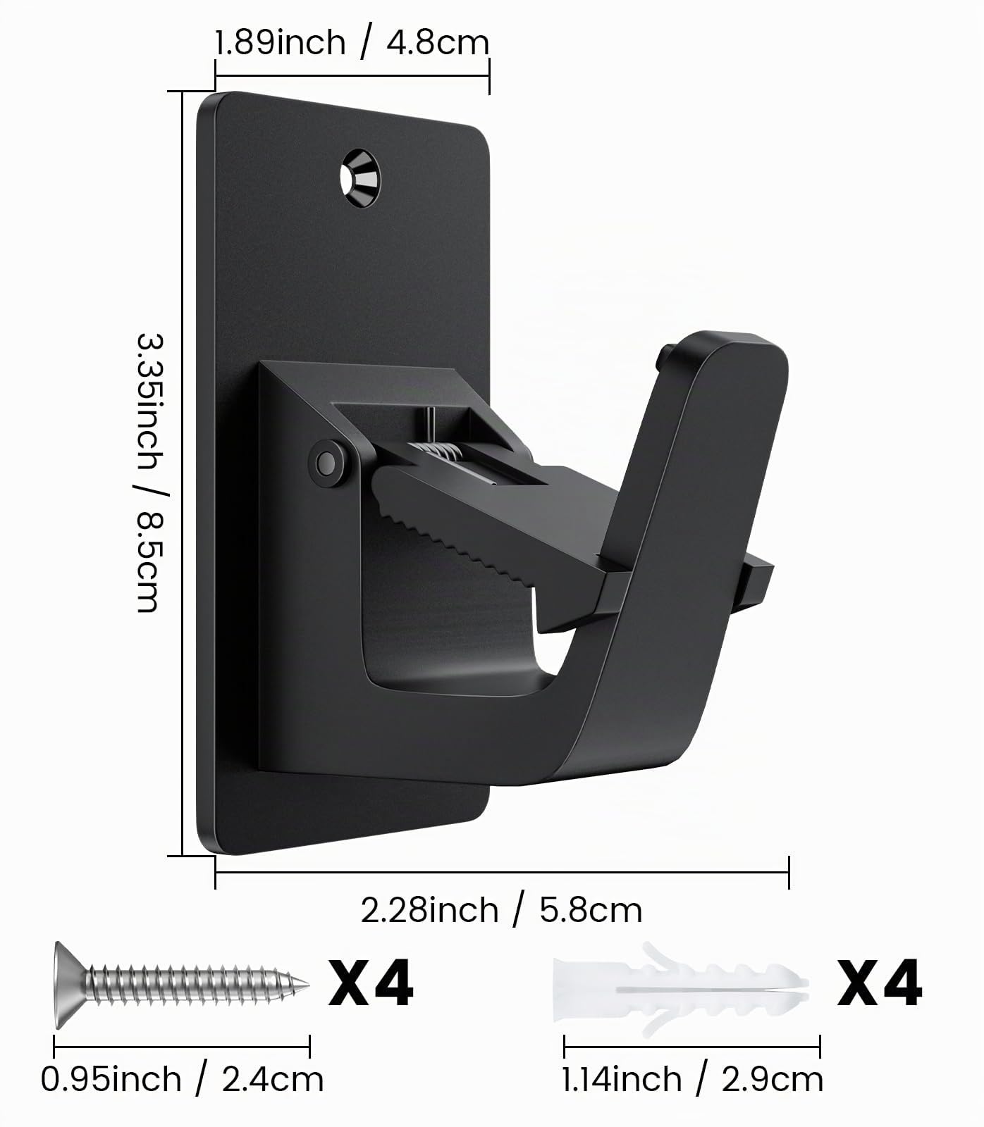 2 Pezzi Supporto per Bastone per Tenda - Staffa per Asta Autoadesivo Tenda Gancetti Porta Bastoni Ganci Tende Senza Bucare per Soggiorno, Bagno, Camera da Letto, Nero