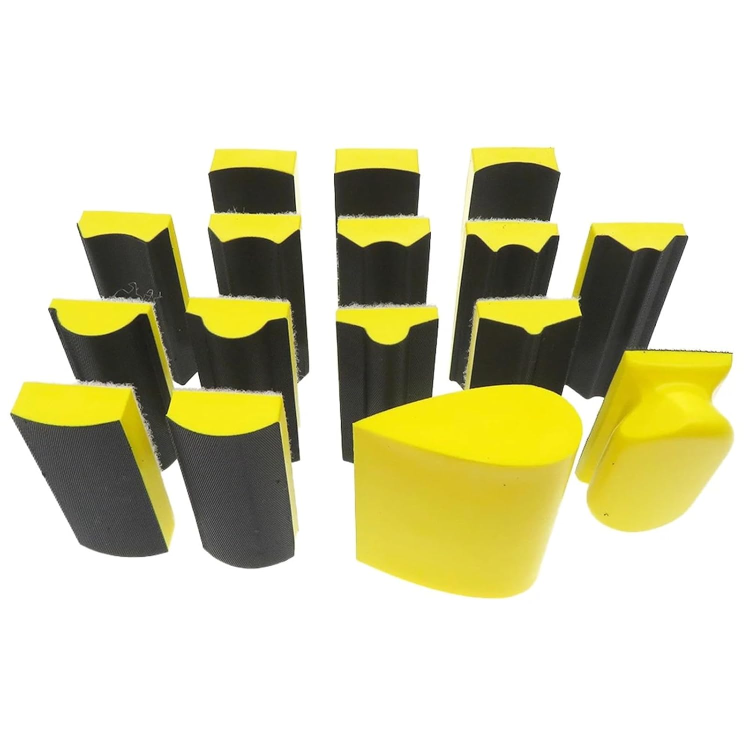 Compatible Contoured Sanding Block Set Hook Loop Foam Sander for Wood Auto Paint