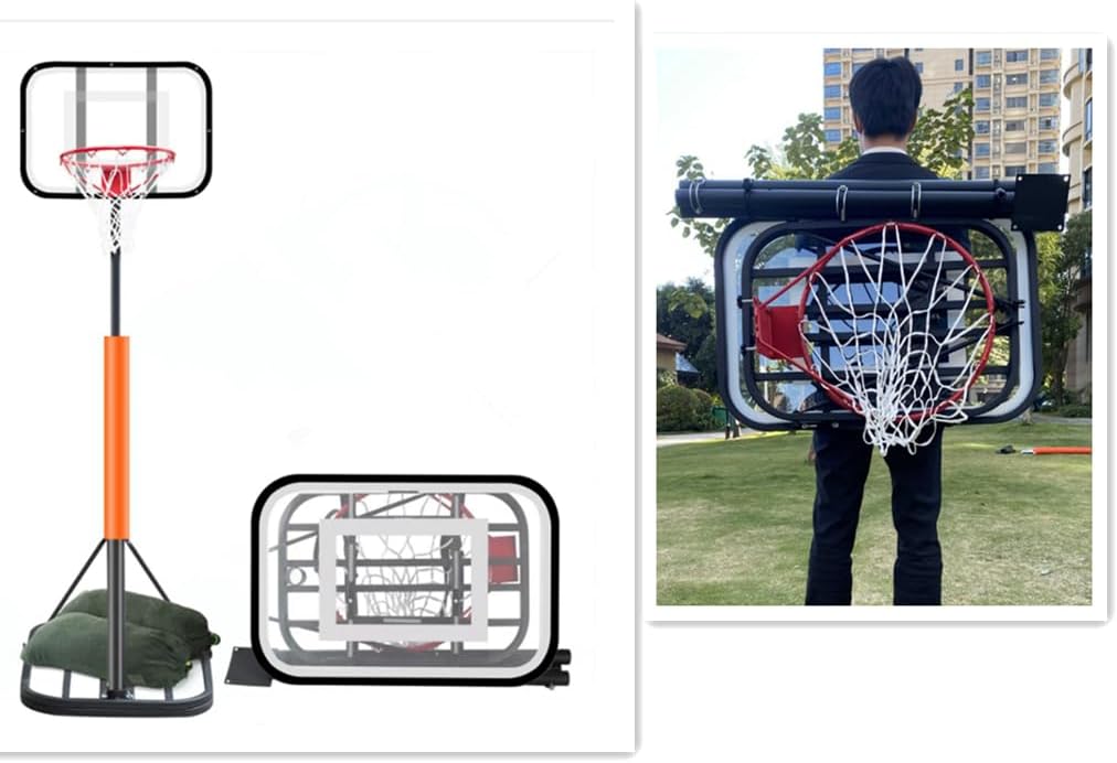 Amazon.co.jp WLeec折りたたみ式&ポータブル バスケットボールフープ 屋外 練習用 バスケットゴール プロミニフープ 5/6
