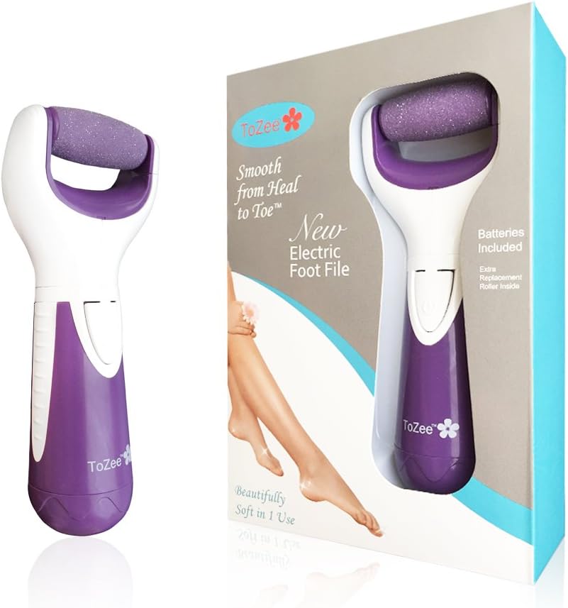 Electric Callus Remover and Shaver by ToZee - Best Pedicure Foot Care File Tool, Reduces Calluses on Feet, it Scrubs and Peels Dead, Hard, Cracked Skin Easy - Spa Like Results for Beautiful Soft Feet