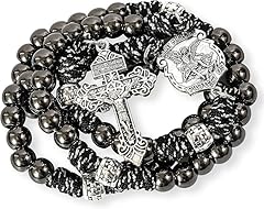 Back Alloy Beads Black Paracord Rosary