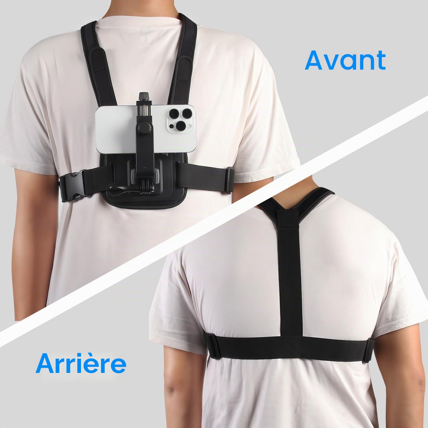 Suptig Harnais de téléphone compatible avec iPhone, Samsung, GoPro, DJI Action, téléphones portables, caméras d'action POV/VLOG
