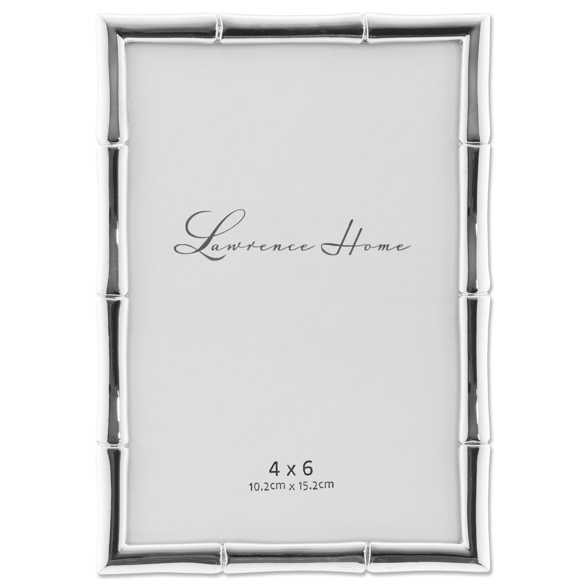 Lawrence Frames Bamboo Design Metal Frame, 4X6, Silver