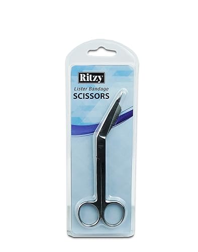 Miniatura 4 de Tijeras médicas  Tijeras quirúrgicas y vendaje de 5.5 pulgadas  Tijeras EMT y trauma  Tijeras de acero inoxidable para médicos, primeros auxilios y