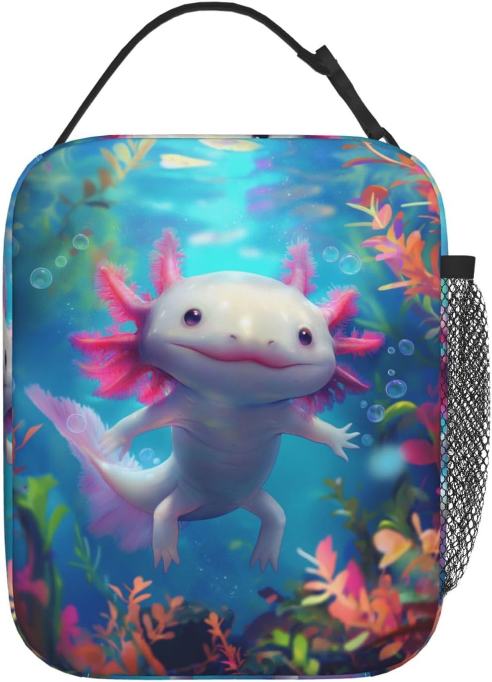 Lunch Box for Women Men, Cute Axolotl Insulated Lunch Box Reusable Portable Lunch Bag Cooler Tote Waterproof Lunch Container for Office Picnic Work Travel Hiking - Image 3
