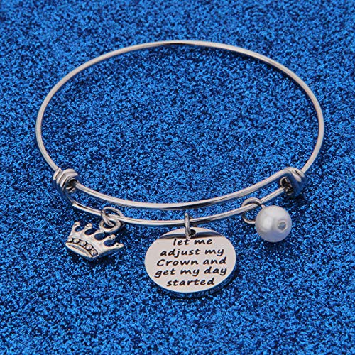 WUSUANED Inspirational Bracelet Gift Let Me Adjust My Crown and Get My Day Started3