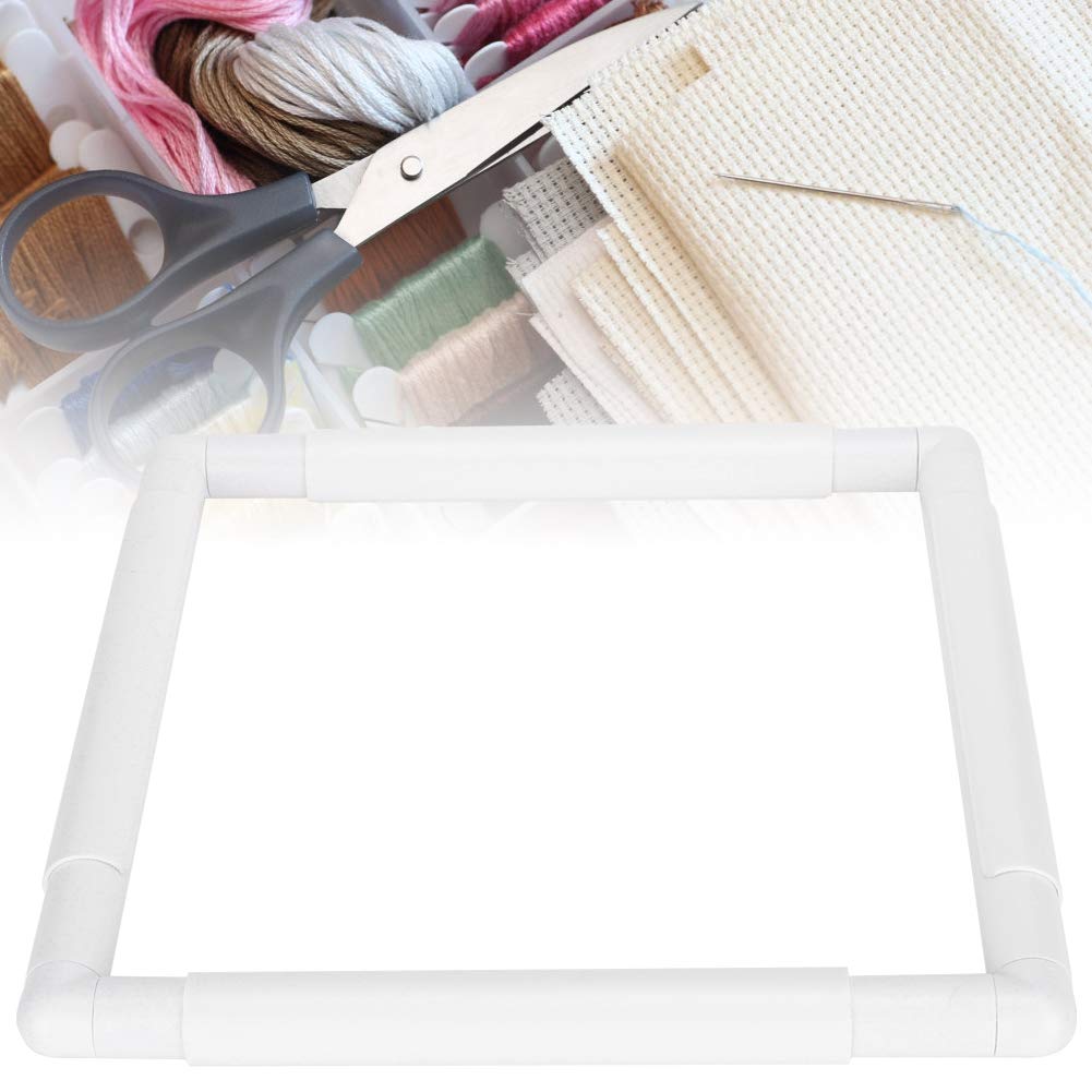 Cornice Quadrata Per Ricamo 27,9 Cm – Telaio In Plastica Per Punto Croce, Trapunto E Cucito Creativo, Bianco