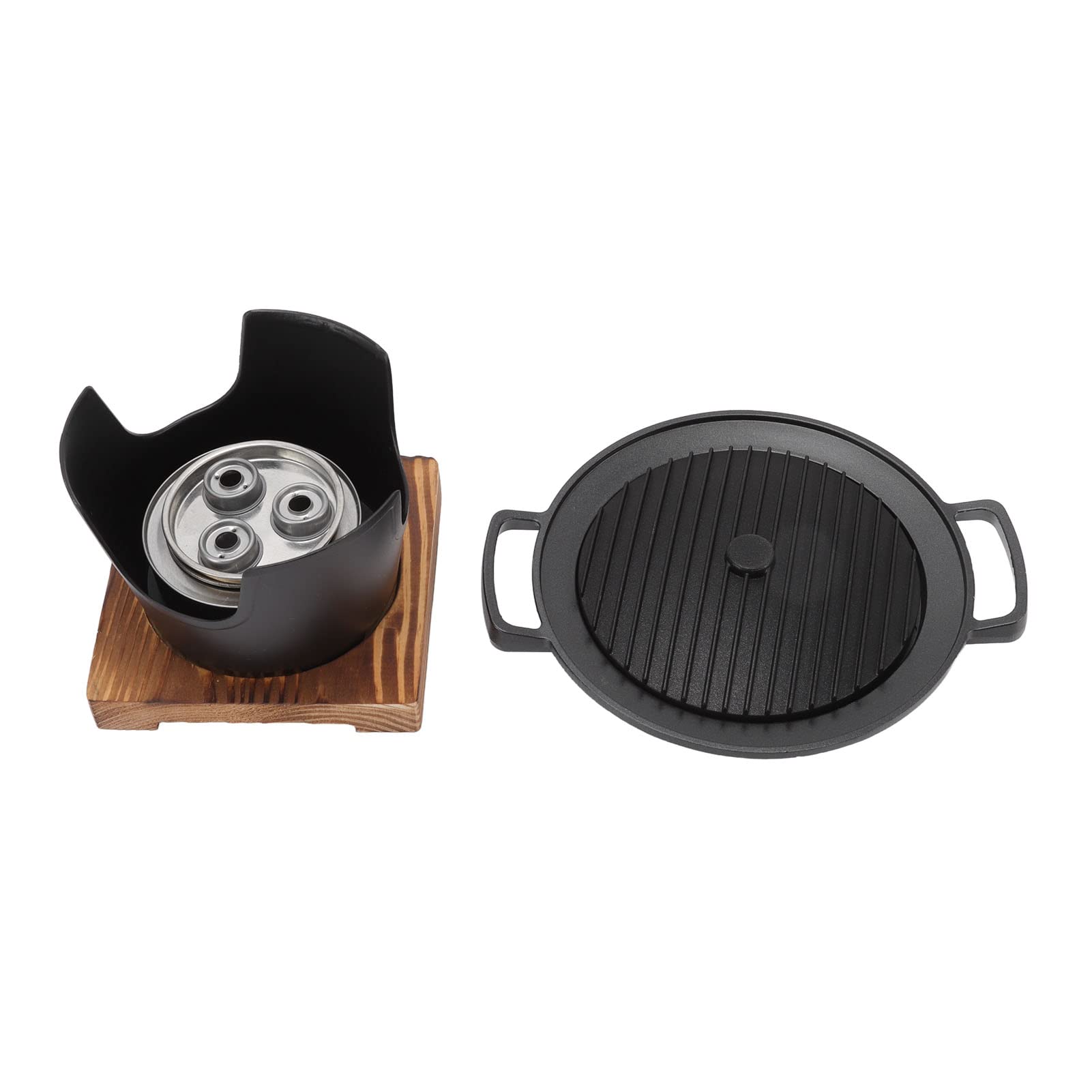 Fren Hibachi Grill, Portable Size Mini Barbecue Grill Wooden Frame for Home