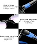 4 Pack TR90 Reading Glasses for Men Women, Rectangle Dual-Color Reading Glasses Blue Light Blocking Readers Glasses