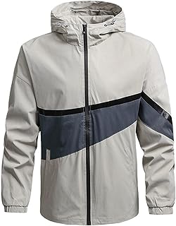 Beokeuioe Men's Rain Jacket Outdoor Rain Leisure Jacket Rain Poncho Men's Outdoor Jacket Hood Rain Jacket Valdipino Poncho Rain Poncho Raincoats Outdoor