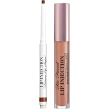 Too Faced Lip Injection Extreme Lip Shaper in In Big Truffle & Lip Injection Maximum Gloss in Honey Bear | Lip Injection Lip Shaper For Longwear, 0.01 Ounce + Maximum Plump For Moisture, 0.14 Ounce
