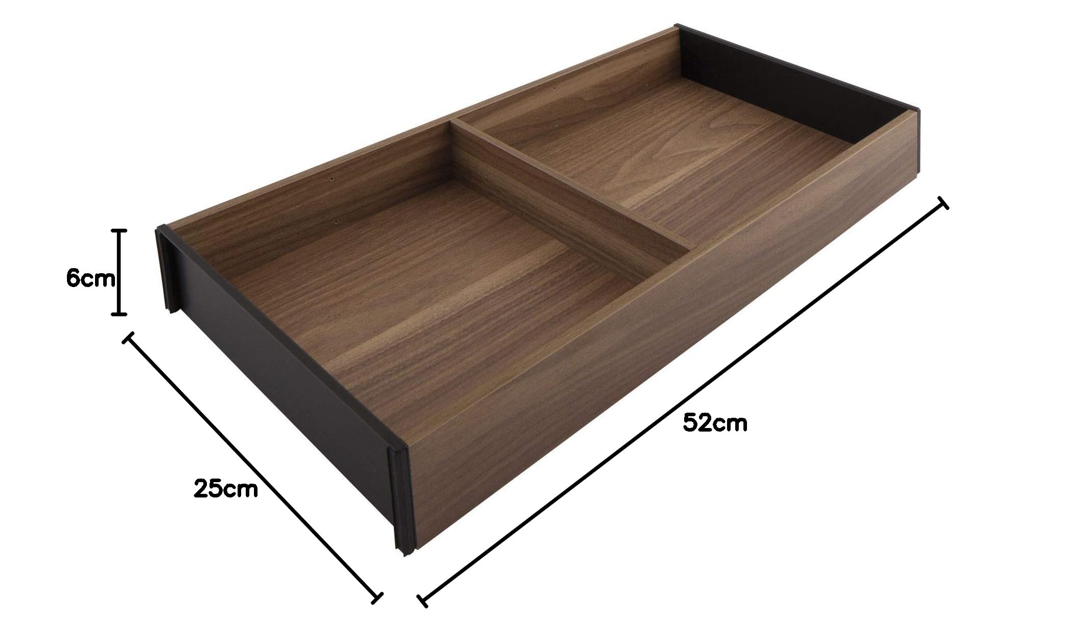 blum AMBIA-LINE organizer szuflady w premium dekorze drewna | idealny kuchnia, łazienka, garderoba | użycie modułowe i pewne trzymanie dzięki nóżkom antypoślizgowym | 42×20×5 cm| Orzech Tennessee