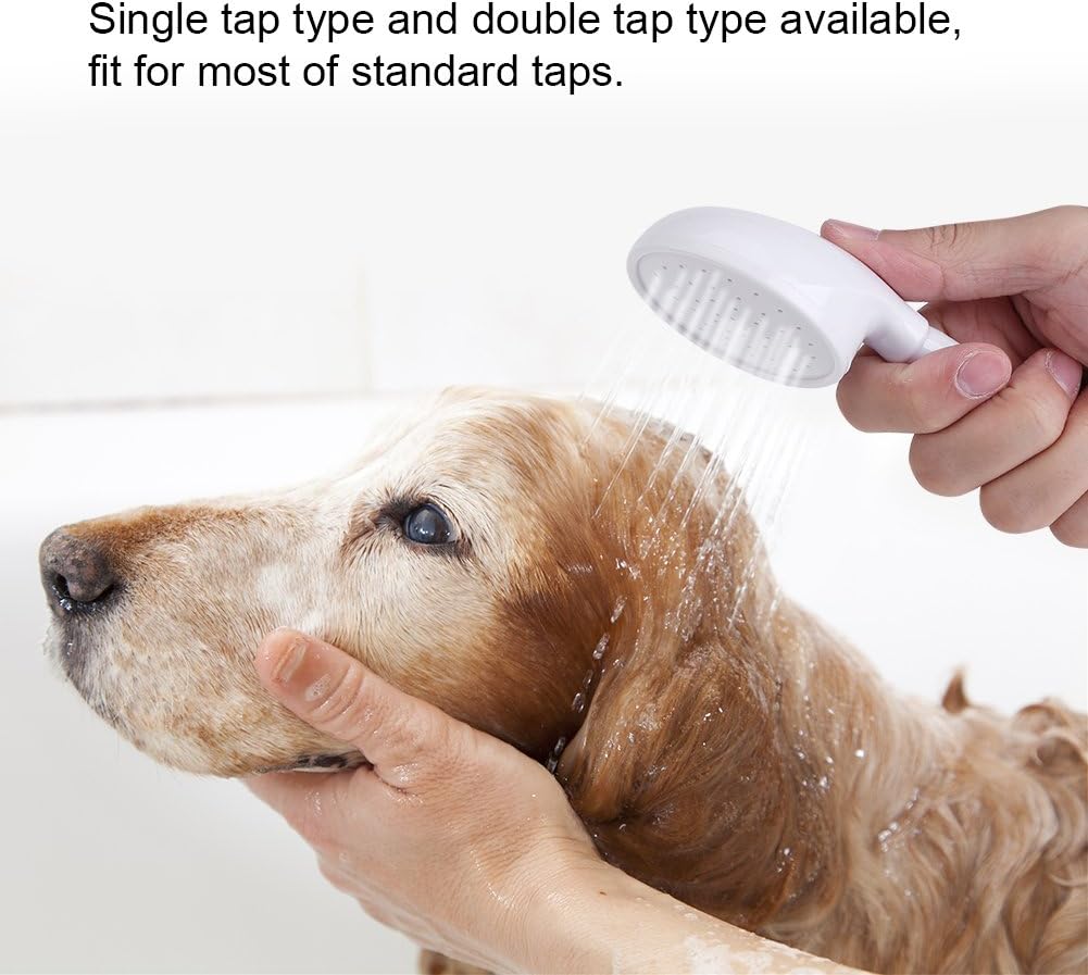 Portable Shower Hose, Dog Washing Hose Attachment Handheld Hose Faucet Shower Head Spray Hose for Bathing Baby, Pets, Washing Hair, Rinsing Vegetables (Single Tap)