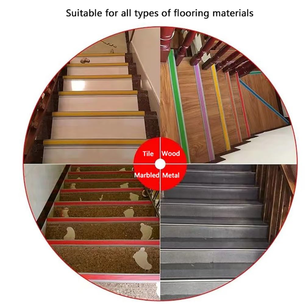 Perfil de protección para borde de escalón en forma de L de PVC, perfil autoadhesivas de vinilo para bordes de escaleras, para interiores y exteriores, tiras antideslizantes(Gray,500cm/16.4ft)