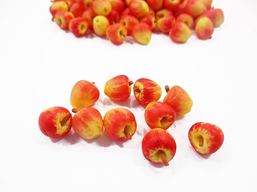 Lote 10 Gala Suelta Manzana Casa de Muñecas Miniaturas Alimentos Fruta Suministro Deco 11685