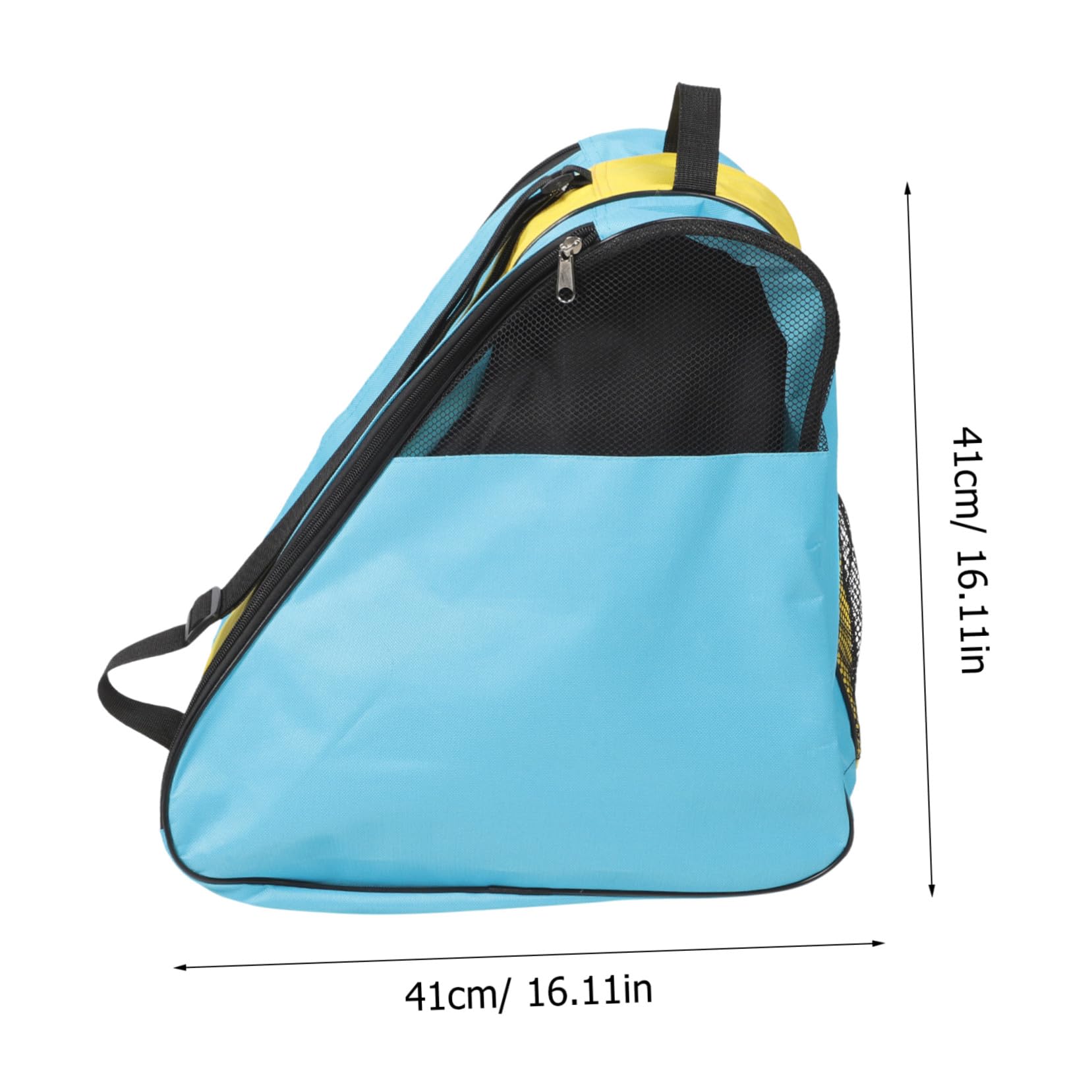 iplusmile Borsa Porta Pattini a Rotelle in Nailon, Borsa Organizer | Busta Porta Oggetti Zip, Pratica da Portare, Formato Doppio Blu e Giallo