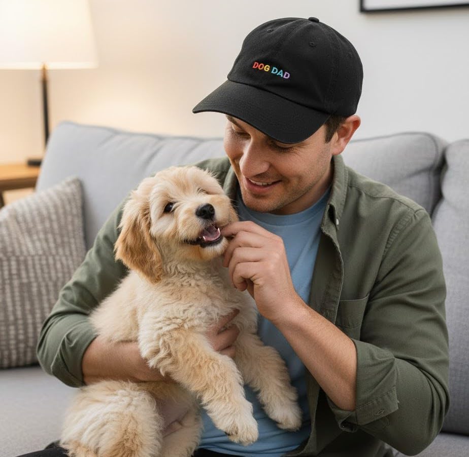 6 Panel Soft Embroidery Adjustable Baseball Cap Dog Lover Gifts for Men/Women - Image 3